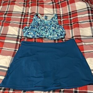 Athleta swim suit size L bottom top 36D/DD